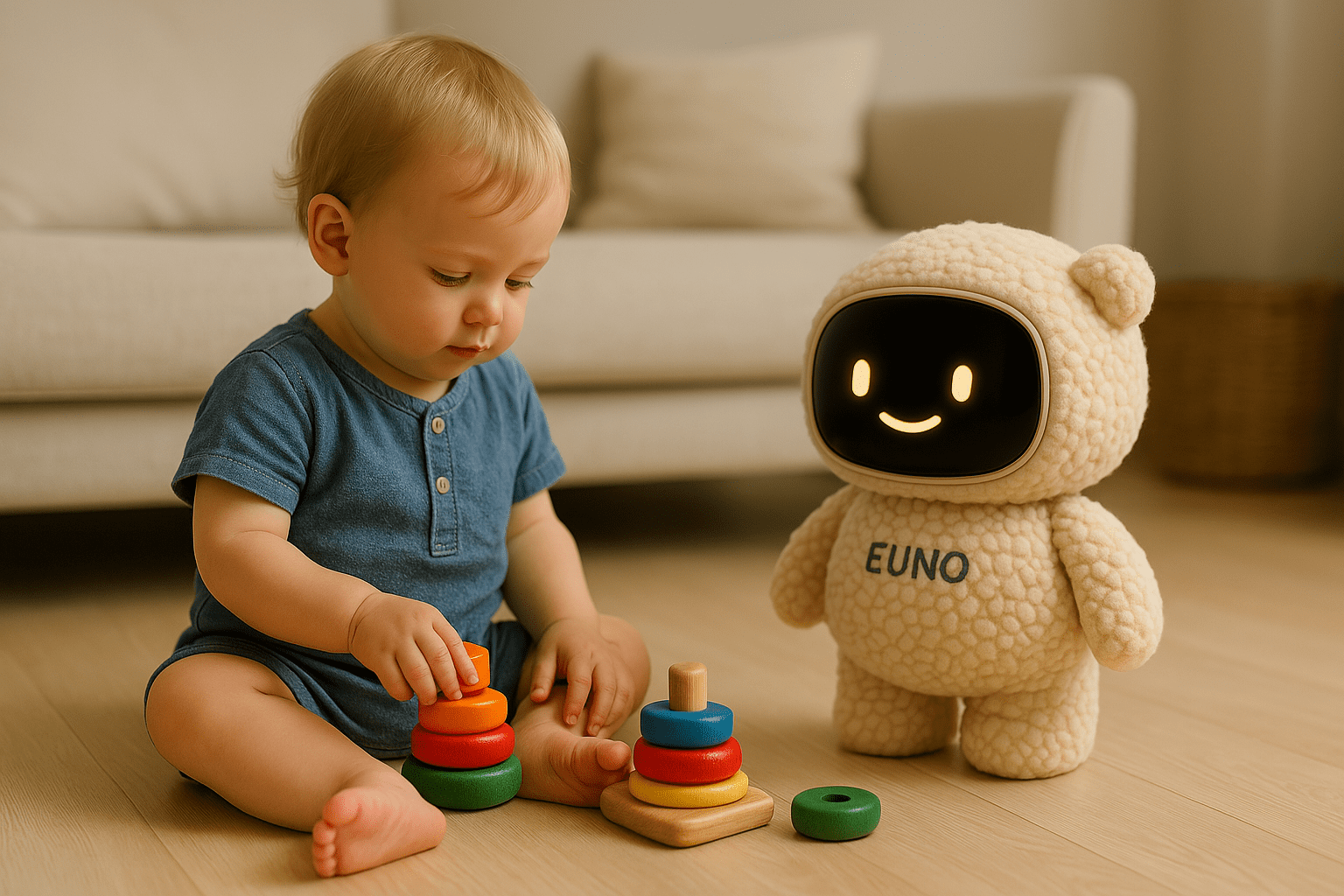 home-routine-enfant-joue Enfant qui joue avec son robot Euno